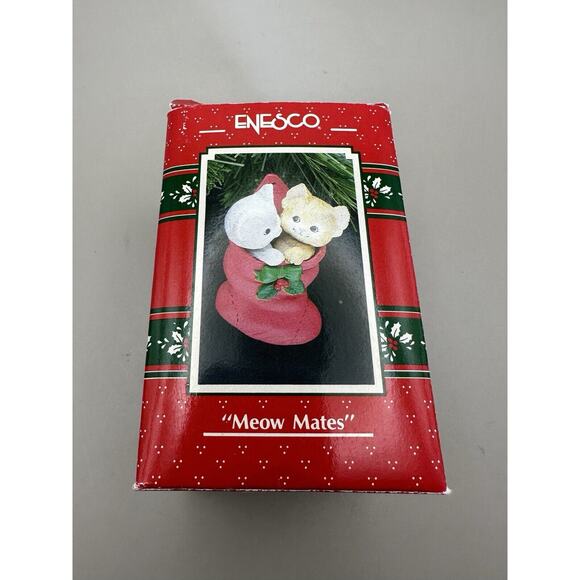 Enesco Christmas Ornament 1991 Meow Mates Cat Kittens VTG #576220 - Picture 3 of 6